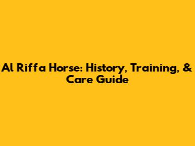 Al Riffa Horse: History, Training, & Care Guide