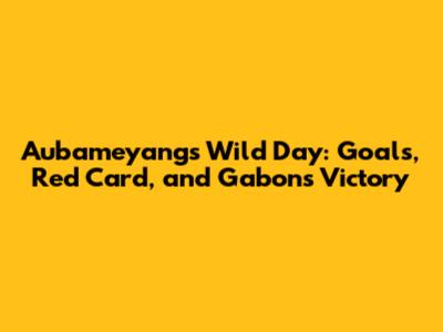Aubameyang's Wild Day: Goals, Red Card, and Gabon's Victory