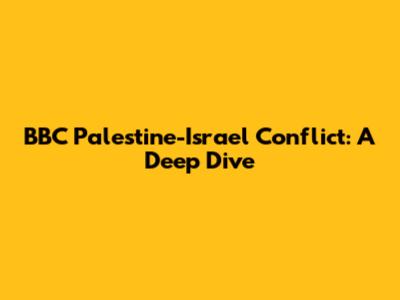 BBC Palestine-Israel Conflict: A Deep Dive