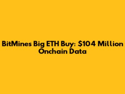 BitMine's Big ETH Buy: $104 Million Onchain Data