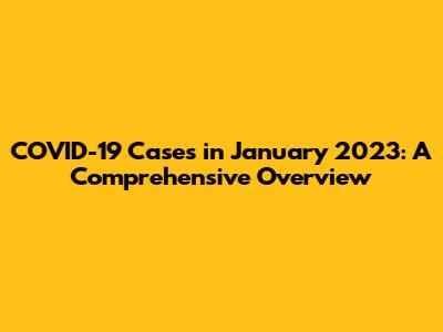 COVID-19 Cases in January 2023: A Comprehensive Overview