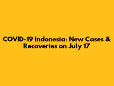 COVID-19 Indonesia: New Cases & Recoveries on July 17