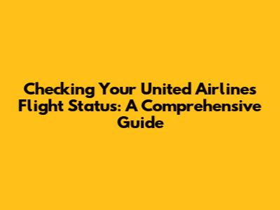 Checking Your United Airlines Flight Status: A Comprehensive Guide