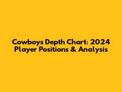 Cowboys Depth Chart: 2024 Player Positions & Analysis