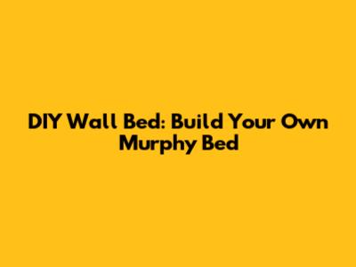 DIY Wall Bed: Build Your Own Murphy Bed