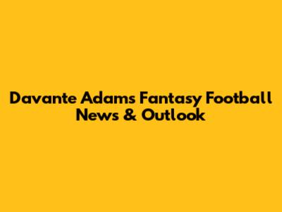 Davante Adams Fantasy Football News & Outlook