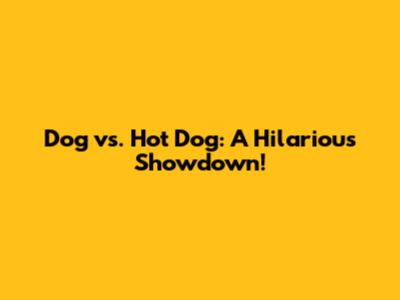 Dog vs. Hot Dog: A Hilarious Showdown!