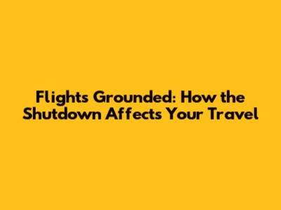 Flights Grounded: How the Shutdown Affects Your Travel
