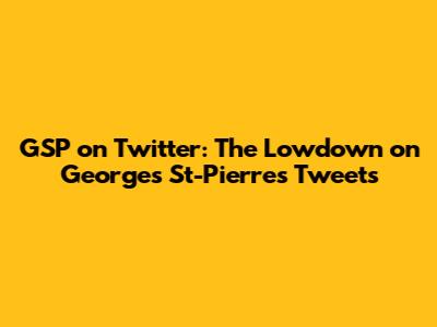 GSP on Twitter: The Lowdown on Georges St-Pierre's Tweets