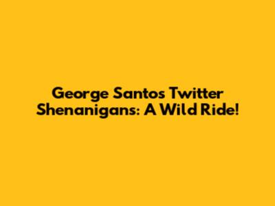 George Santos' Twitter Shenanigans: A Wild Ride!