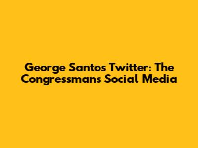 George Santos Twitter: The Congressman's Social Media
