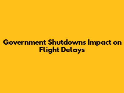 Government Shutdown's Impact on Flight Delays