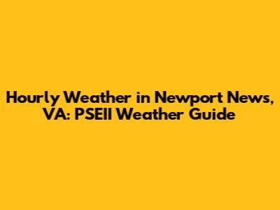 Hourly Weather in Newport News, VA: PSEII Weather Guide