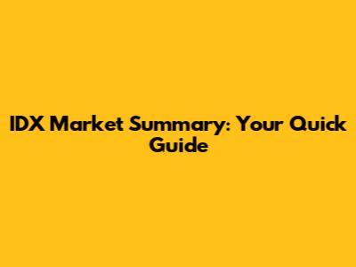 IDX Market Summary: Your Quick Guide