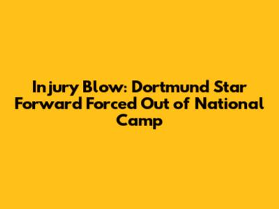 Injury Blow: Dortmund Star Forward Forced Out of National Camp