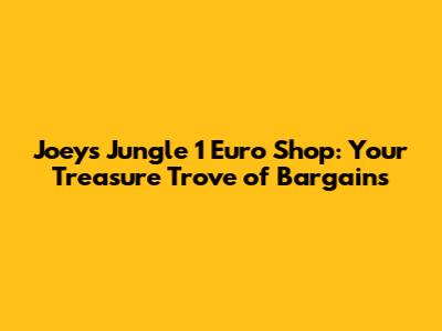 Joey's Jungle 1 Euro Shop: Your Treasure Trove of Bargains