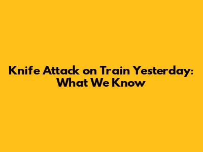 Knife Attack on Train Yesterday: What We Know