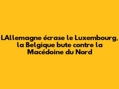 L'Allemagne écrase le Luxembourg, la Belgique bute contre la Macédoine du Nord