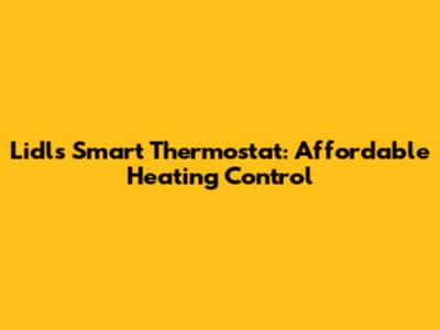 Lidl's Smart Thermostat: Affordable Heating Control