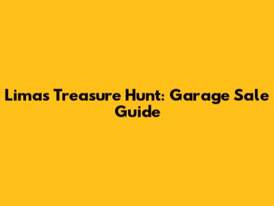 Lima's Treasure Hunt: Garage Sale Guide