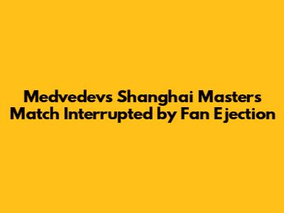 Medvedev's Shanghai Masters Match Interrupted by Fan Ejection