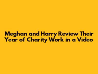 Meghan and Harry Review Their Year of Charity Work in a Video
