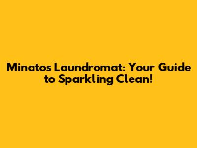 Minato's Laundromat: Your Guide to Sparkling Clean!