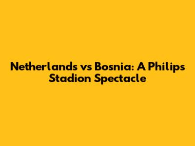 Netherlands vs Bosnia: A Philips Stadion Spectacle
