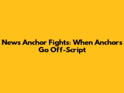 News Anchor Fights: When Anchors Go Off-Script