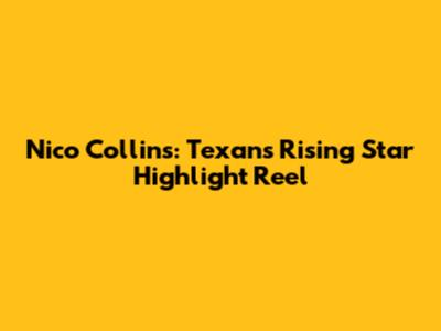 Nico Collins: Texans' Rising Star Highlight Reel