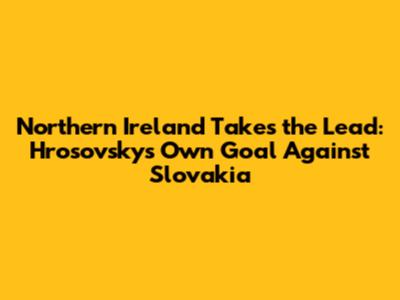 Northern Ireland Takes the Lead: Hrosovsky's Own Goal Against Slovakia