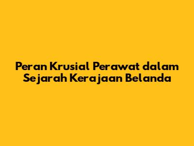 Peran Krusial Perawat dalam Sejarah Kerajaan Belanda