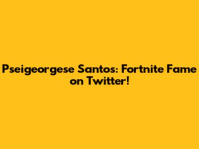 Pseigeorgese Santos: Fortnite Fame on Twitter!