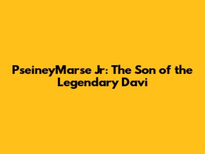 PseineyMarse Jr: The Son of the Legendary Davi
