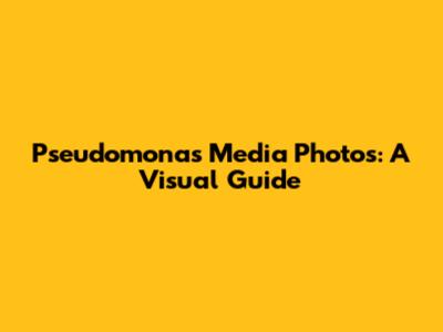 Pseudomonas Media Photos: A Visual Guide