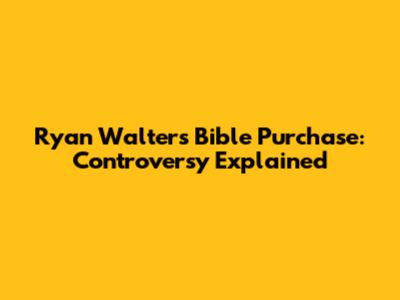 Ryan Walters' Bible Purchase: Controversy Explained
