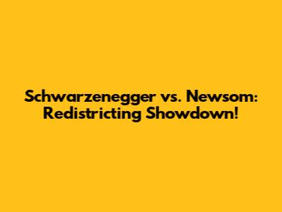 Schwarzenegger vs. Newsom: Redistricting Showdown!