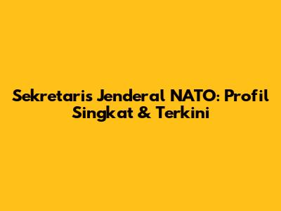 Sekretaris Jenderal NATO: Profil Singkat & Terkini