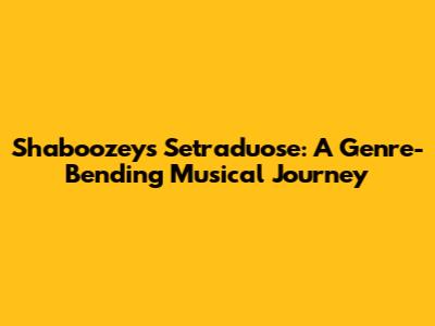 Shaboozey's Setraduose: A Genre-Bending Musical Journey