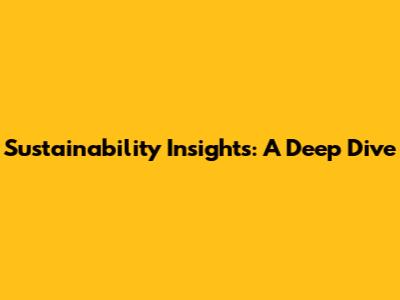 Sustainability Insights: A Deep Dive
