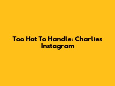 Too Hot To Handle: Charlie's Instagram