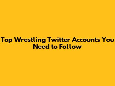 Top Wrestling Twitter Accounts You Need to Follow