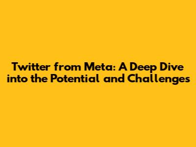 Twitter from Meta: A Deep Dive into the Potential and Challenges