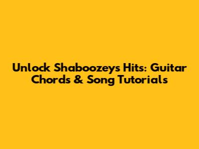 Unlock Shaboozey's Hits: Guitar Chords & Song Tutorials