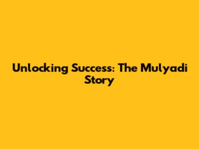 Unlocking Success: The Mulyadi Story