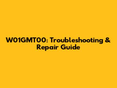 W01GMT00: Troubleshooting & Repair Guide