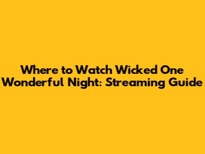 Where to Watch Wicked One Wonderful Night: Streaming Guide