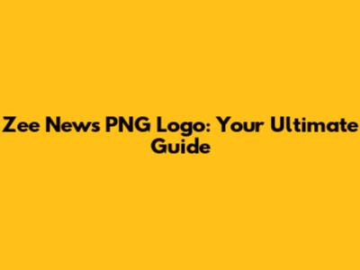 Zee News PNG Logo: Your Ultimate Guide