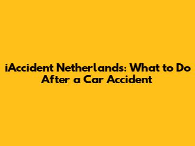 iAccident Netherlands: What to Do After a Car Accident