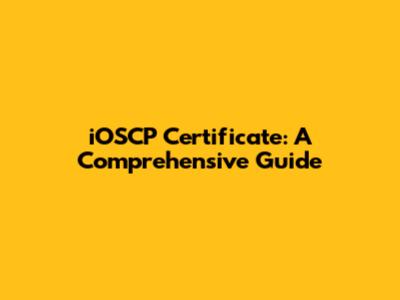 iOSCP Certificate: A Comprehensive Guide